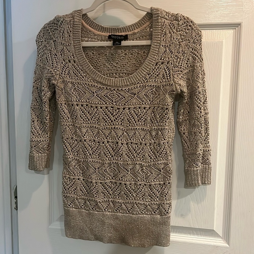 White House Black Market metallic sparkle knit sweater